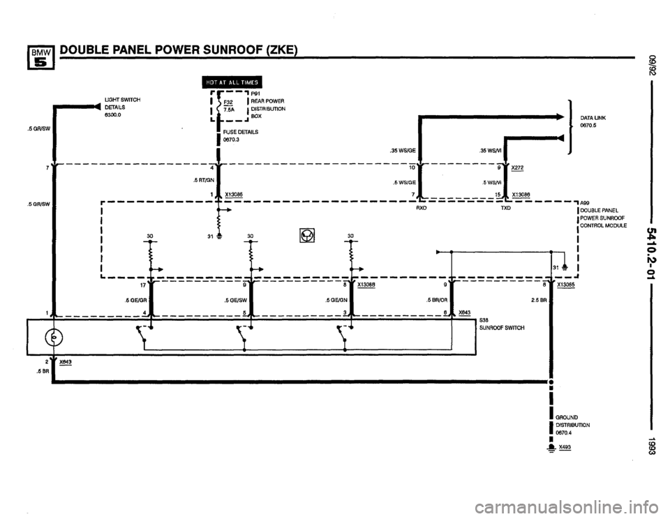 BMW M5 1993 E34 Electrical Troubleshooting Manual 