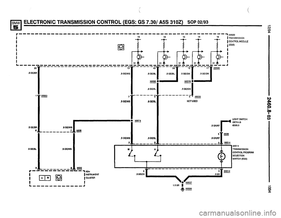 BMW 530it 1994 E34 Electrical Troubleshooting Manual 