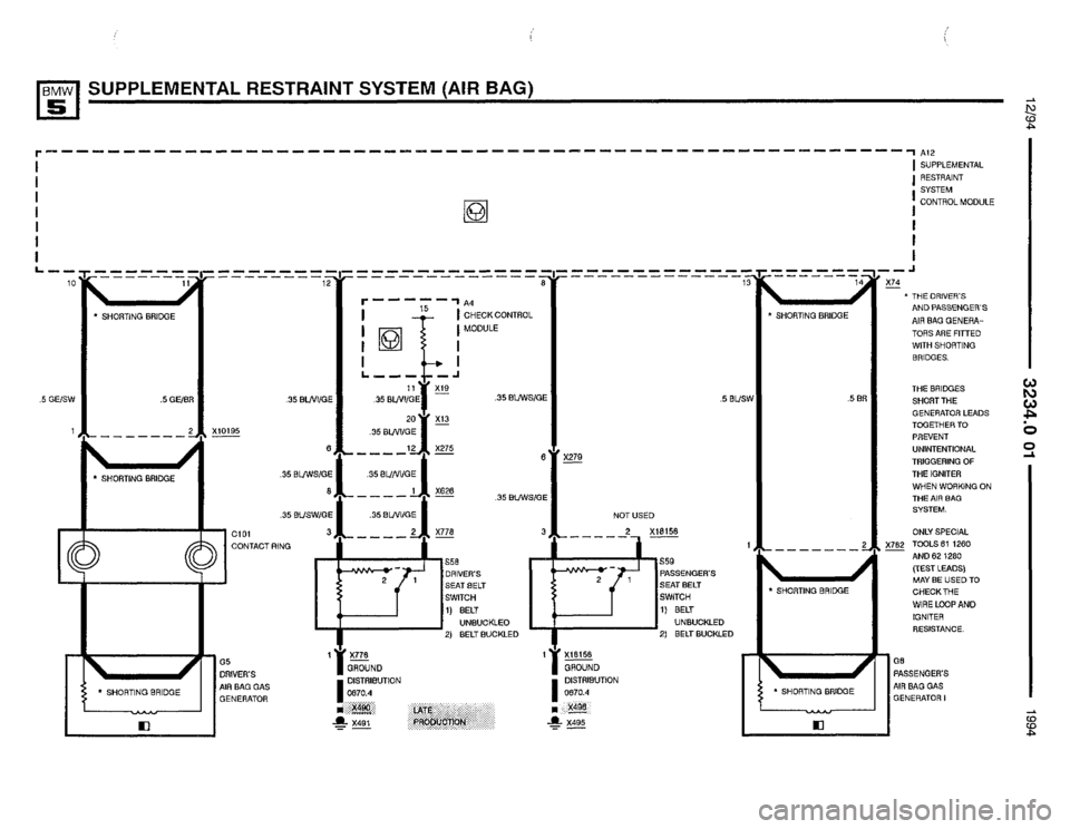 BMW 530it 1994 E34 Electrical Troubleshooting Manual 