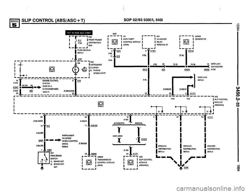 BMW 530it 1994 E34 Electrical Troubleshooting Manual 