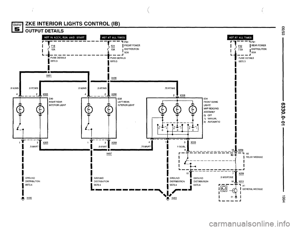 BMW 530it 1994 E34 Electrical Troubleshooting Manual 