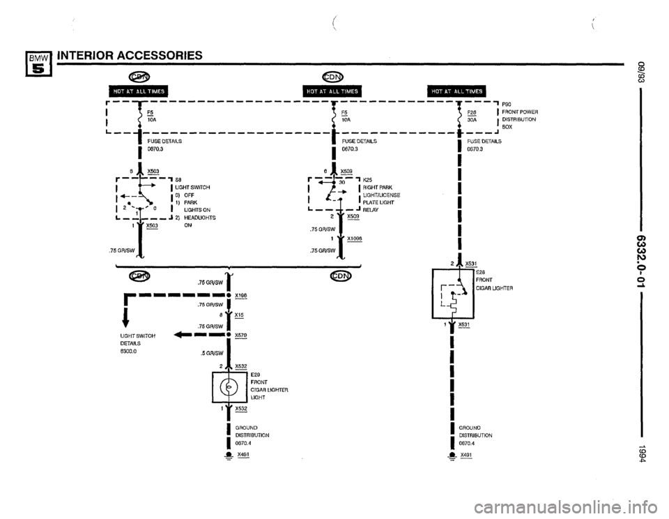 BMW 530it 1994 E34 Electrical Troubleshooting Manual 