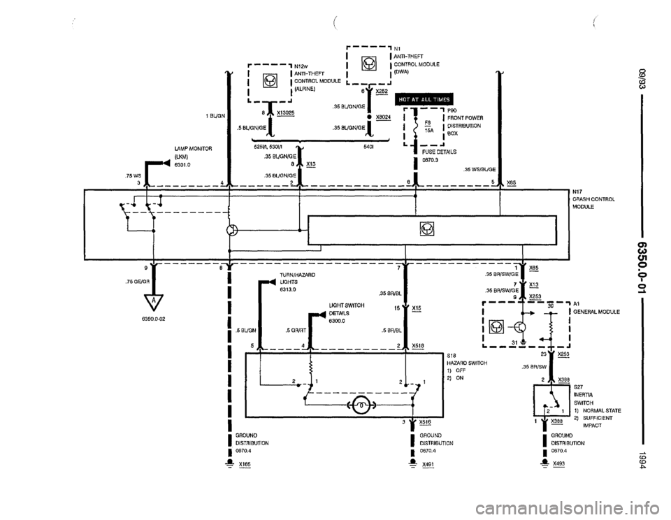 BMW 530it 1994 E34 Electrical Troubleshooting Manual 