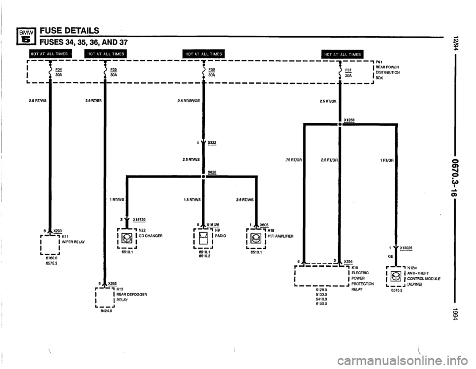 BMW 530it 1994 E34 Electrical Troubleshooting Manual 
