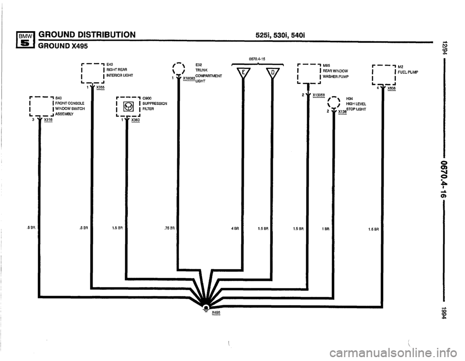 BMW 530it 1994 E34 Electrical Troubleshooting Manual 