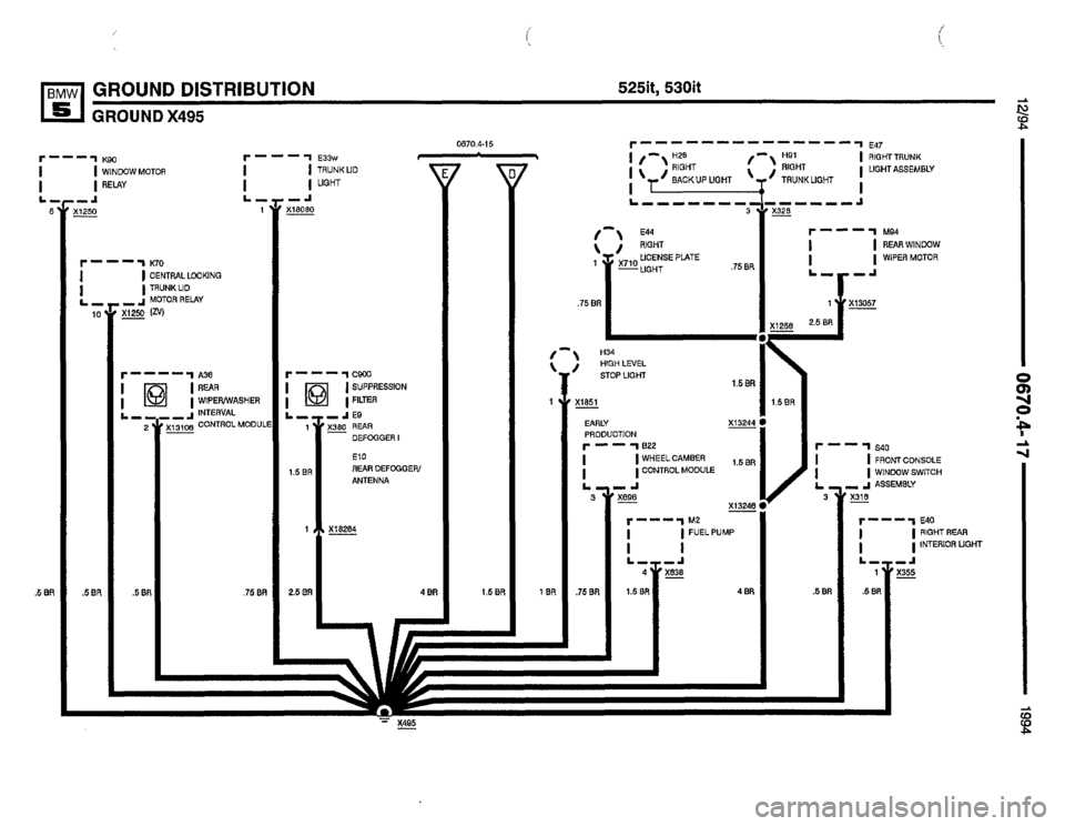 BMW 530it 1994 E34 Electrical Troubleshooting Manual 