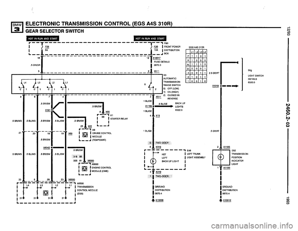 BMW 325i 1993 E36 Electrical Troubleshooting Manual 