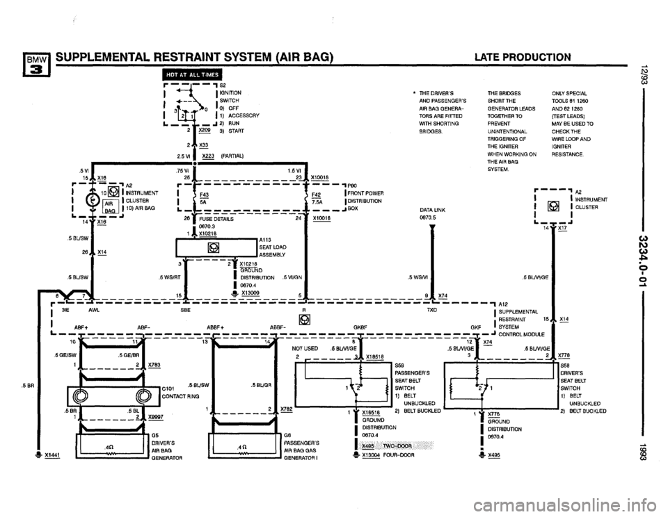 BMW 325i 1993 E36 Electrical Troubleshooting Manual 