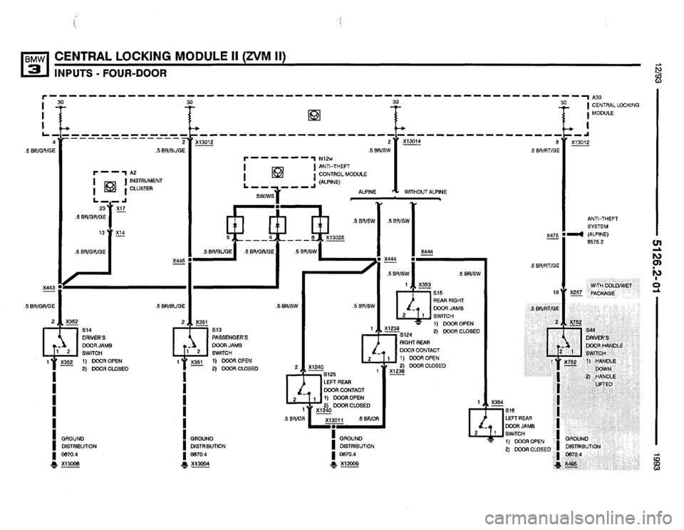 BMW 325i 1993 E36 Electrical Troubleshooting Manual 