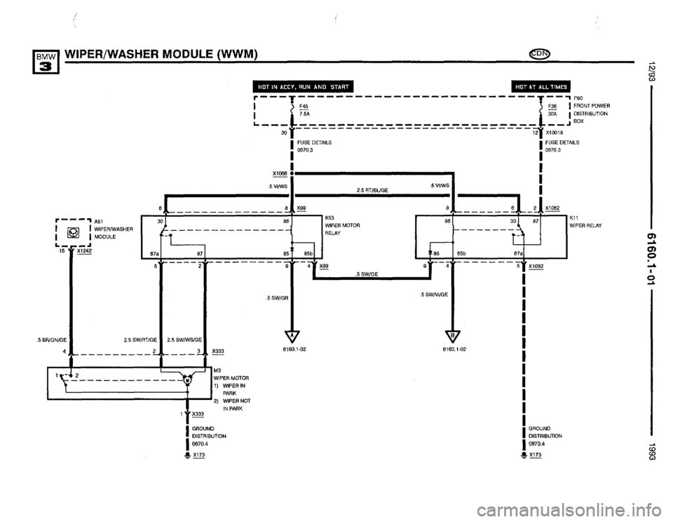 BMW 325i 1993 E36 Electrical Troubleshooting Manual 