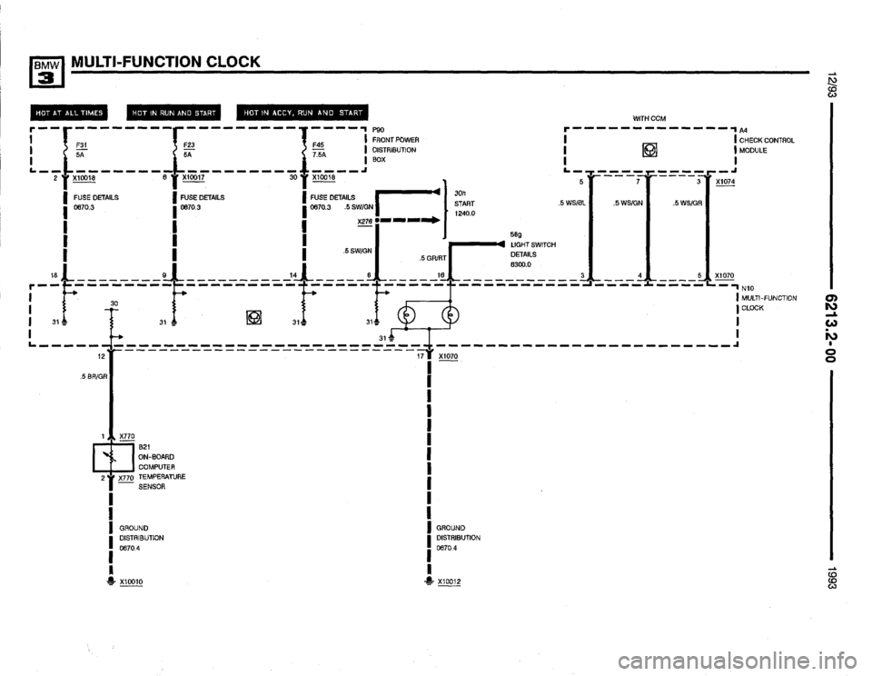 BMW 325i 1993 E36 Electrical Troubleshooting Manual 