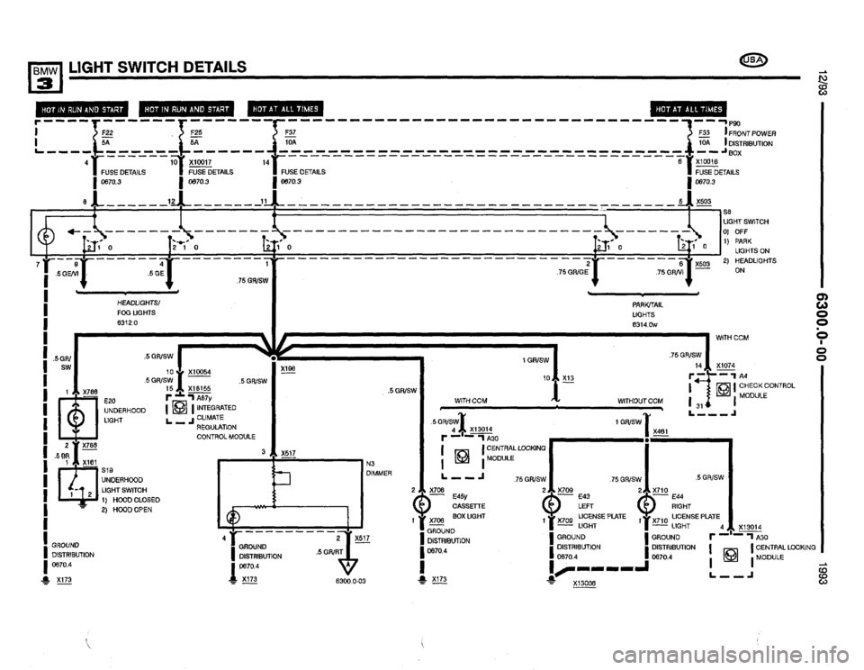 BMW 325i 1993 E36 Electrical Troubleshooting Manual 