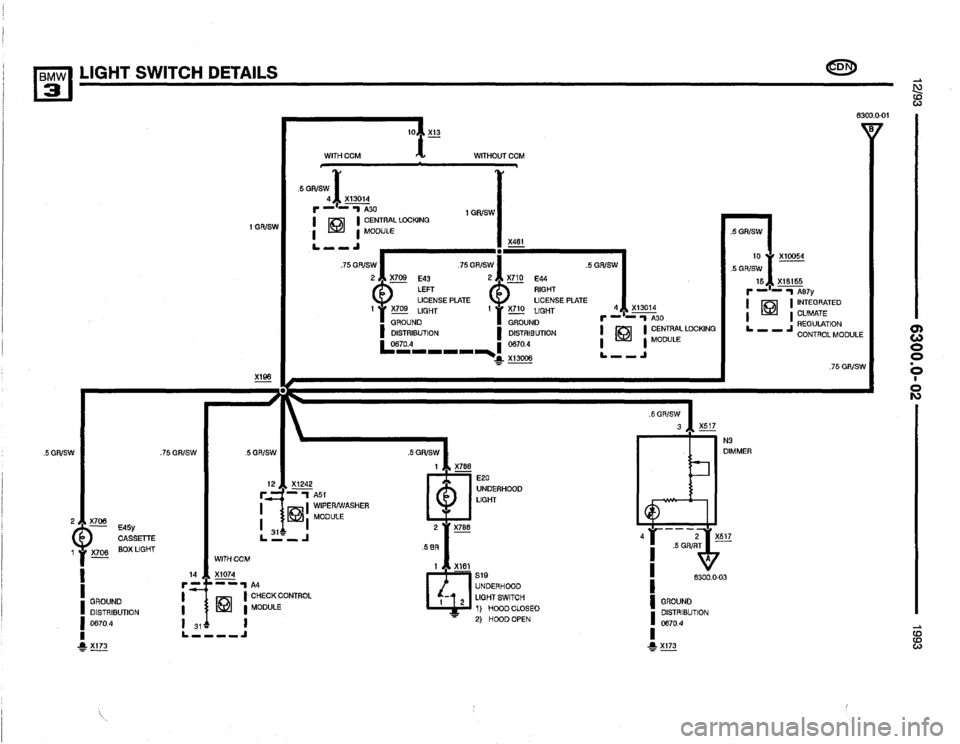 BMW 325i 1993 E36 Electrical Troubleshooting Manual 