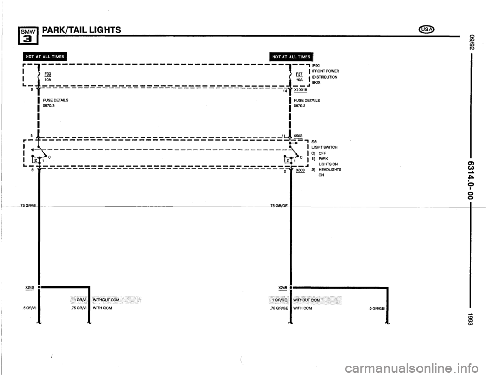 BMW 325i 1993 E36 Electrical Troubleshooting Manual 
