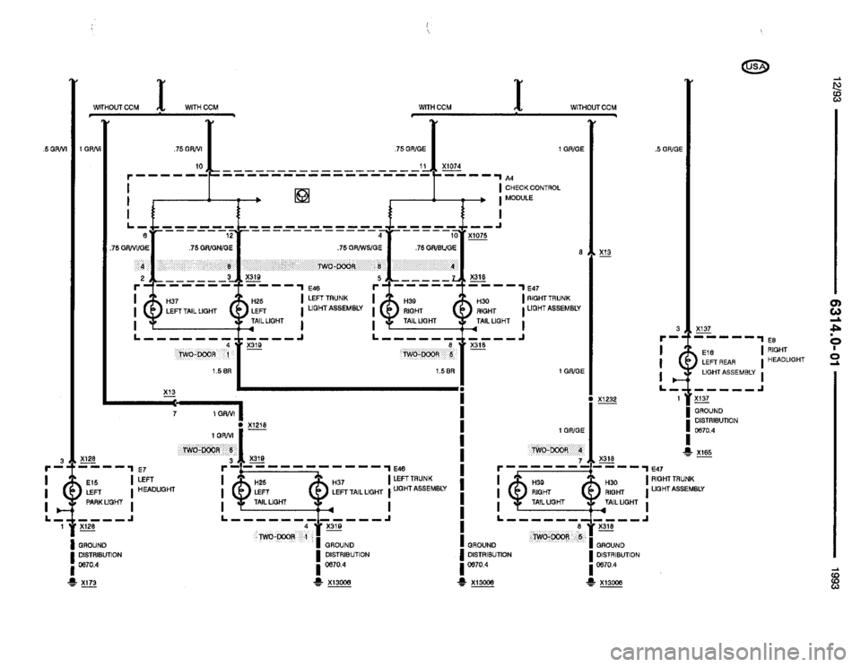 BMW 325i 1993 E36 Electrical Troubleshooting Manual 