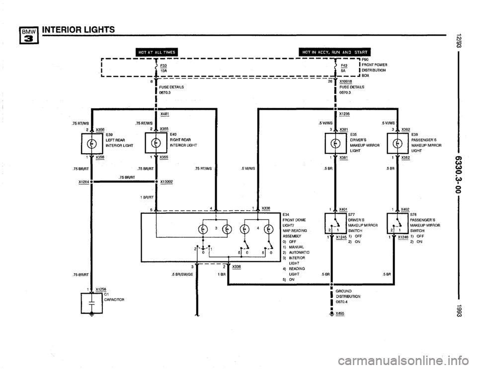 BMW 325i 1993 E36 Electrical Troubleshooting Manual 