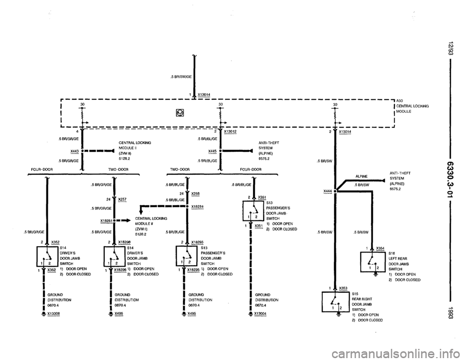 BMW 325i 1993 E36 Electrical Troubleshooting Manual 