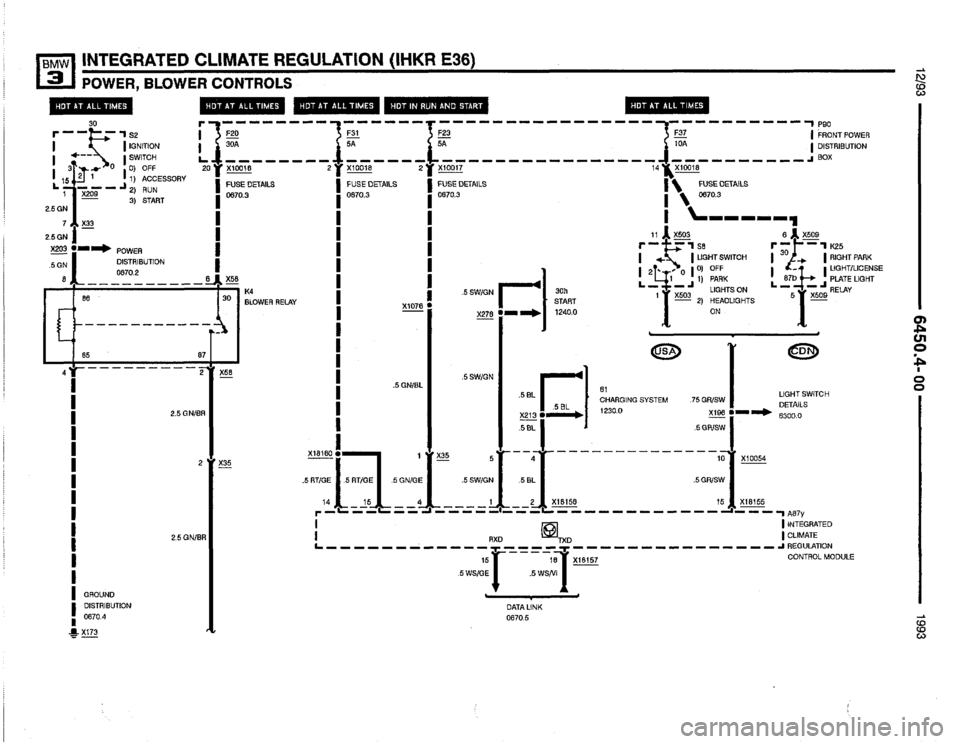 BMW 325i 1993 E36 Electrical Troubleshooting Manual 