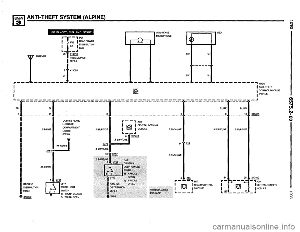 BMW 325i 1993 E36 Electrical Troubleshooting Manual 
