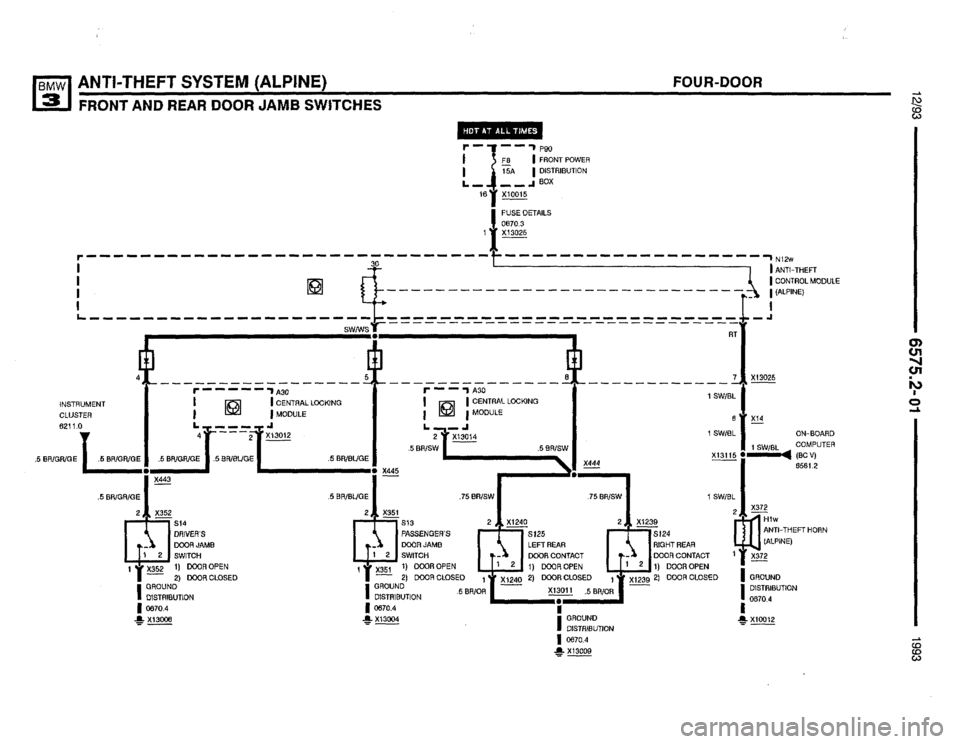 BMW 325i 1993 E36 Electrical Troubleshooting Manual 