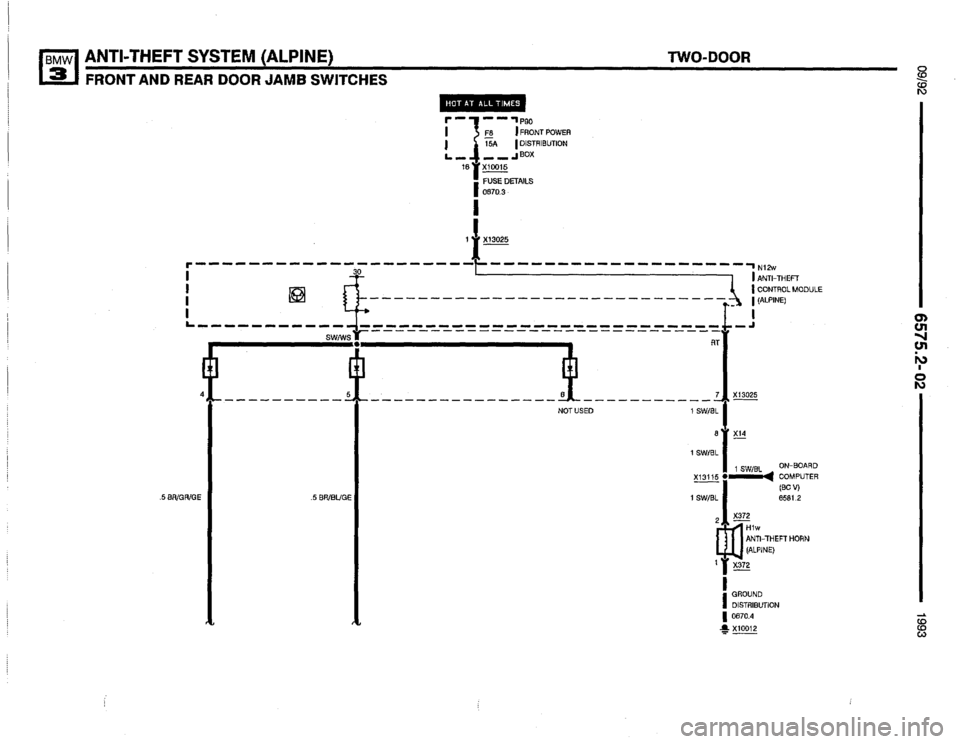 BMW 325i 1993 E36 Electrical Troubleshooting Manual 