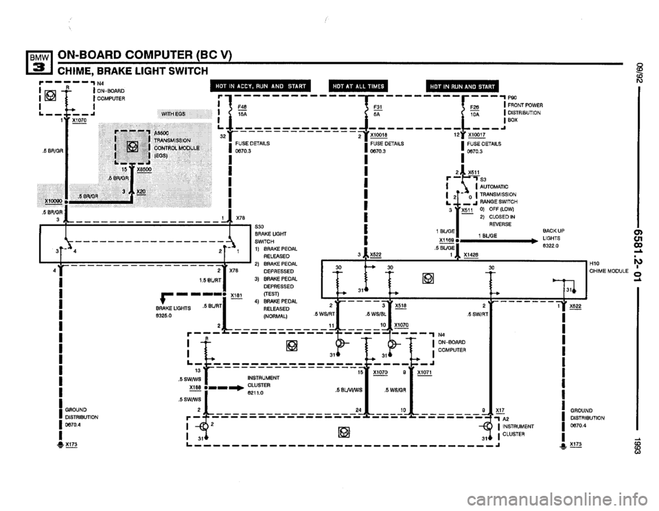 BMW 325i 1993 E36 Electrical Troubleshooting Manual 
