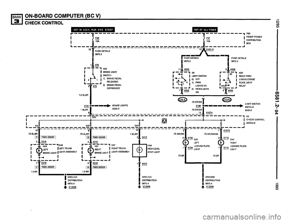 BMW 325i 1993 E36 Electrical Troubleshooting Manual 