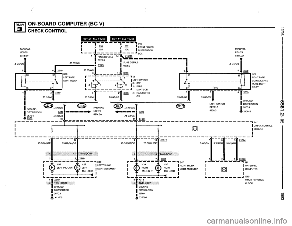 BMW 325i 1993 E36 Electrical Troubleshooting Manual 