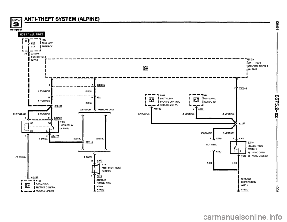 BMW 318ti 1995 E36 Electrical Troubleshooting Manual 