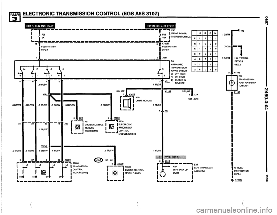 BMW 325i 1996 E36 Electrical Troubleshooting Manual 