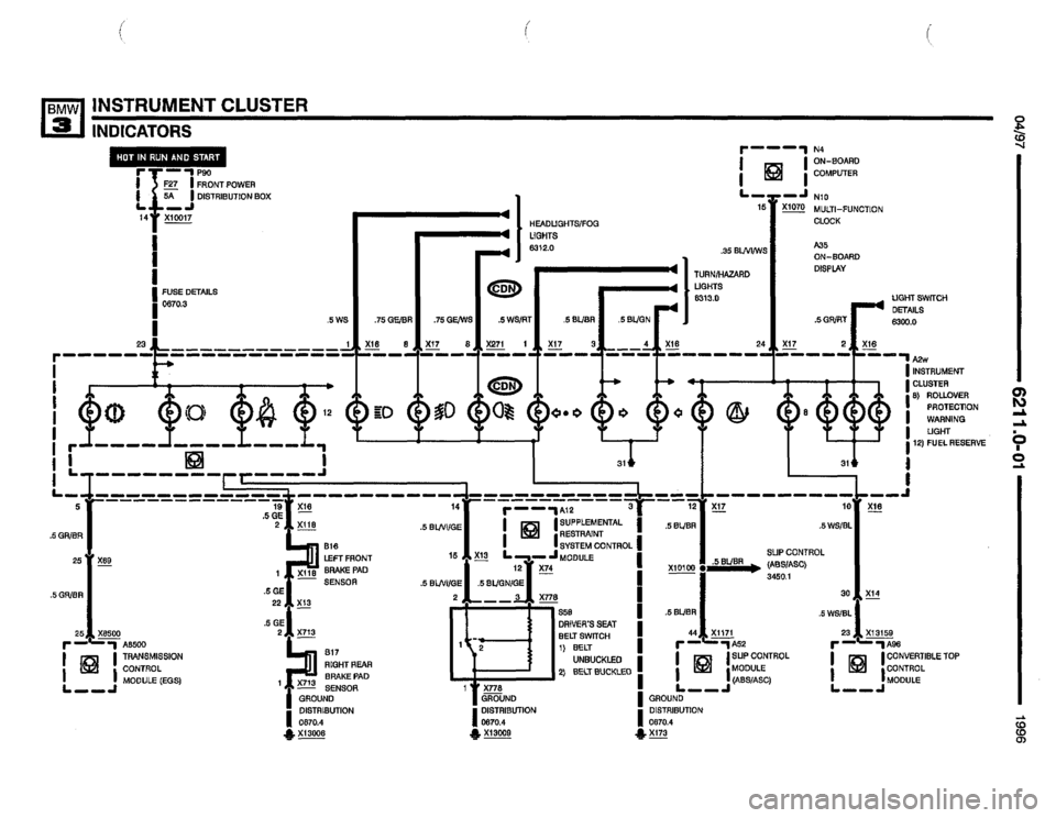 BMW 325i 1996 E36 Electrical Troubleshooting Manual 