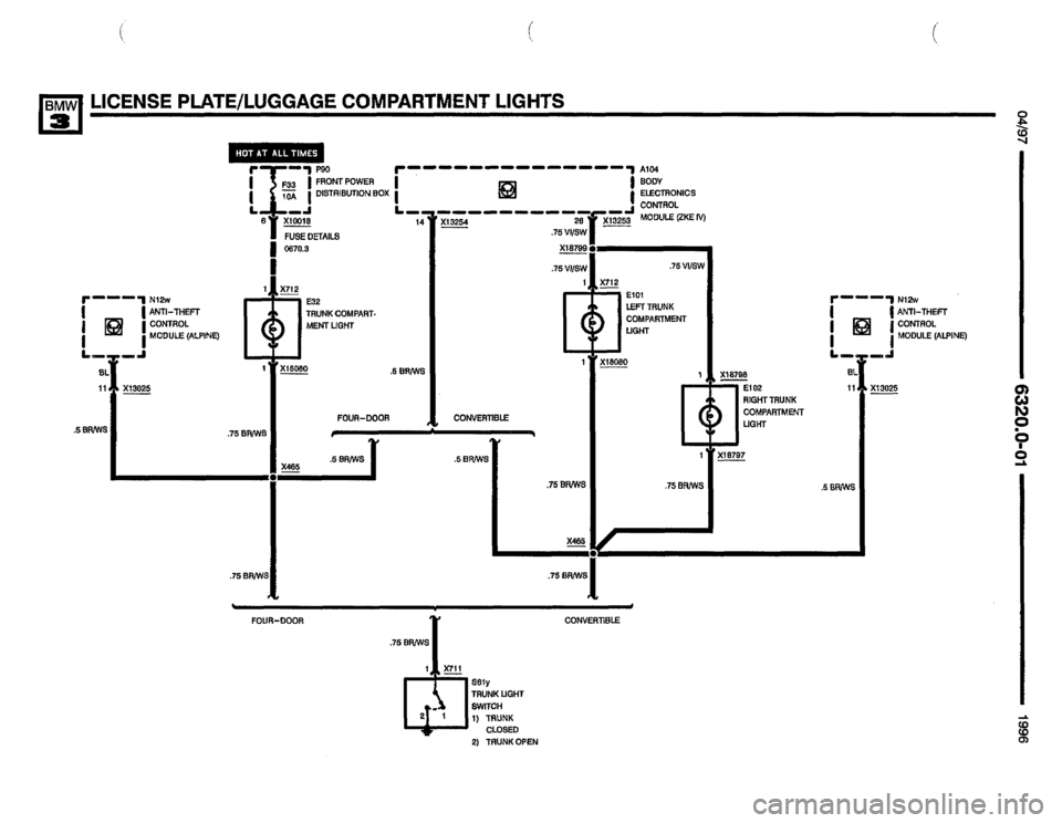 BMW 325i 1996 E36 Electrical Troubleshooting Manual 
