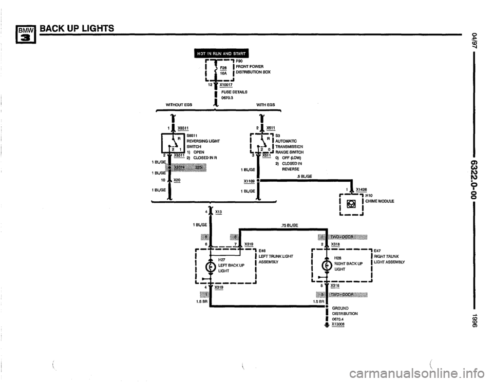 BMW 325i 1996 E36 Electrical Troubleshooting Manual 