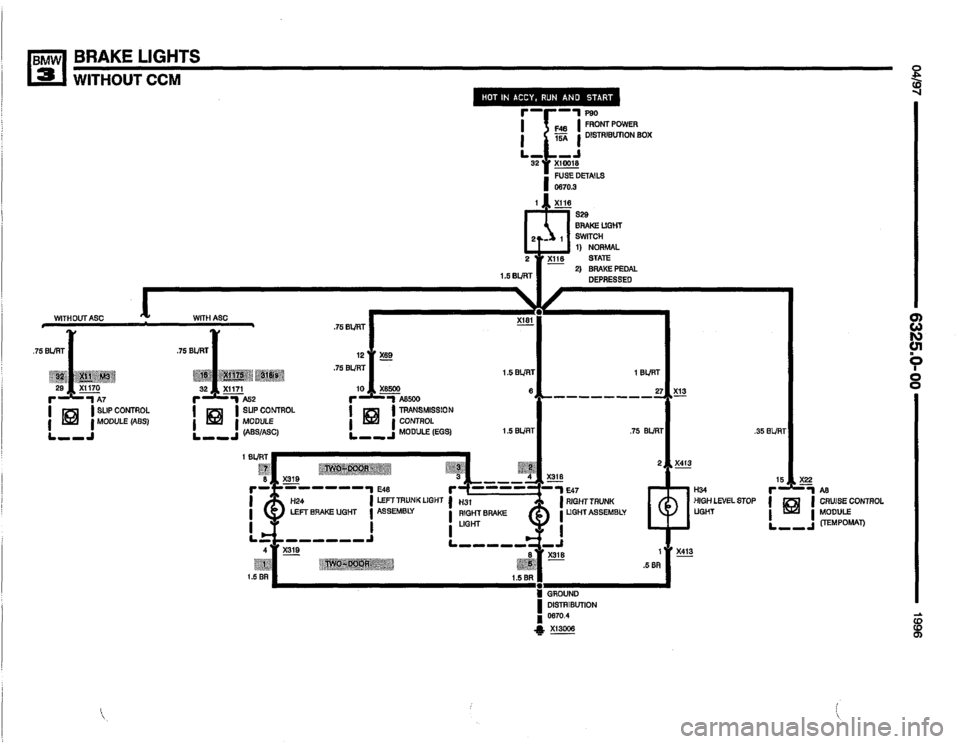 BMW 325i 1996 E36 Electrical Troubleshooting Manual 