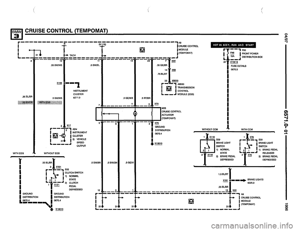 BMW 325i 1996 E36 Electrical Troubleshooting Manual 