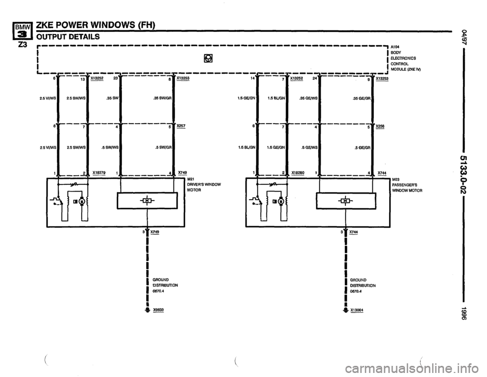 BMW Z3 ROADSTER 1996 E36 Electrical Troubleshooting Manual 