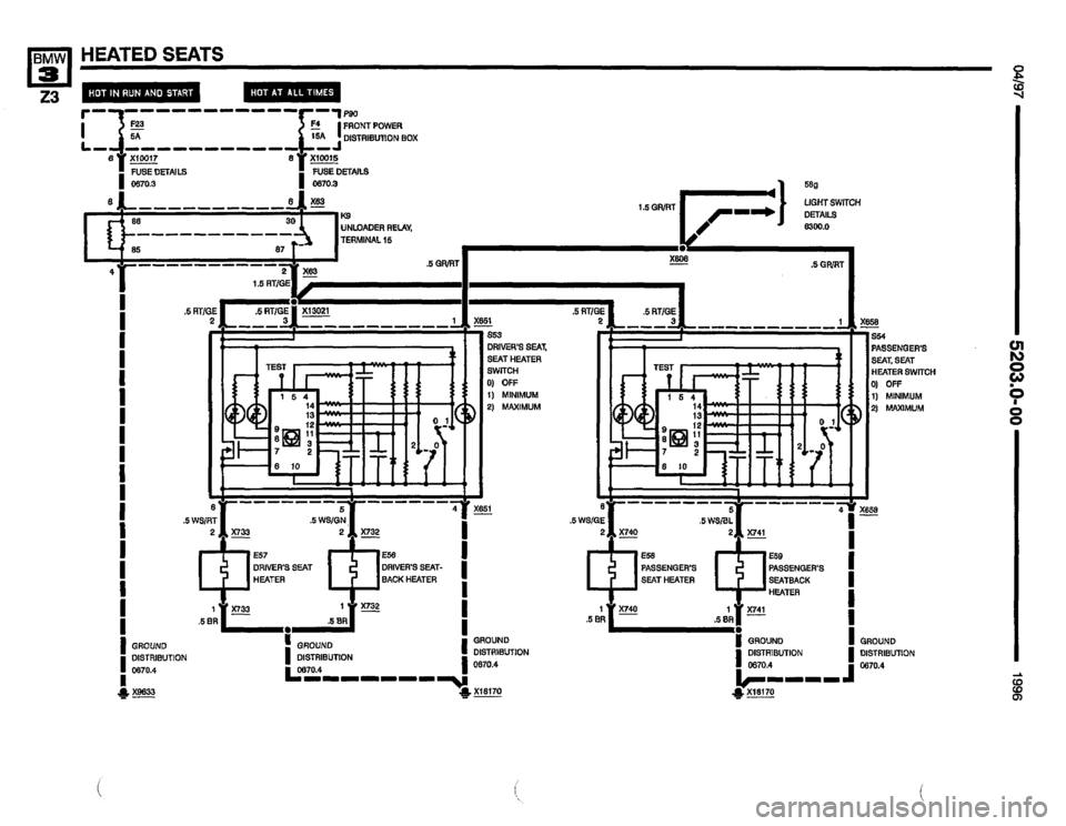 BMW Z3 ROADSTER 1996 E36 Electrical Troubleshooting Manual 