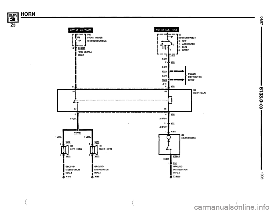 BMW Z3 ROADSTER 1996 E36 Electrical Troubleshooting Manual 