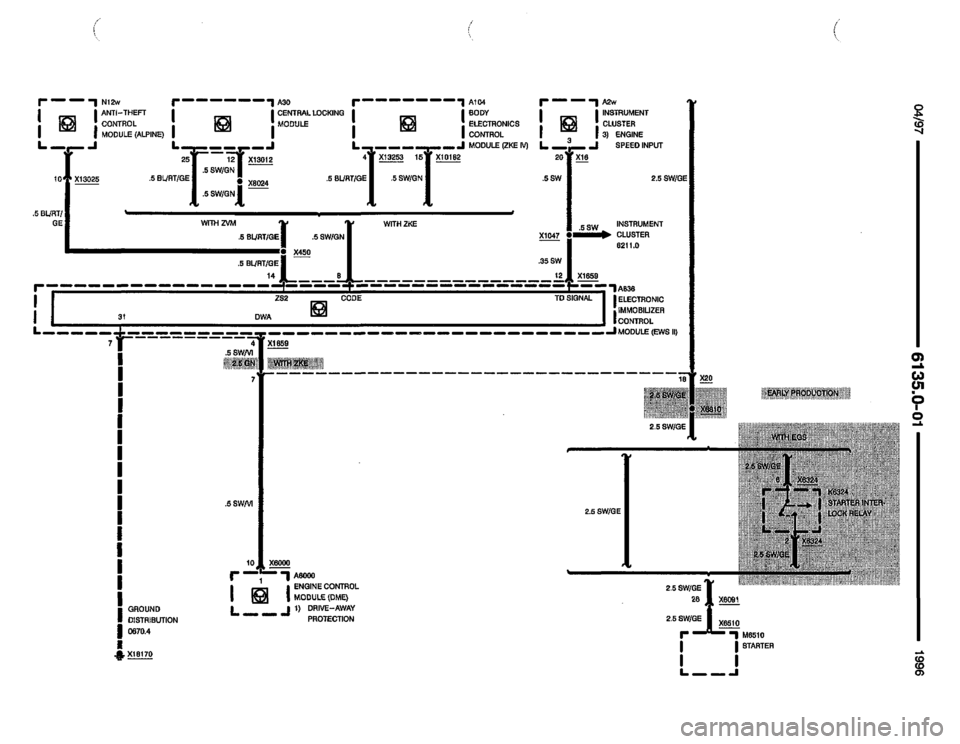 BMW Z3 ROADSTER 1996 E36 Electrical Troubleshooting Manual 