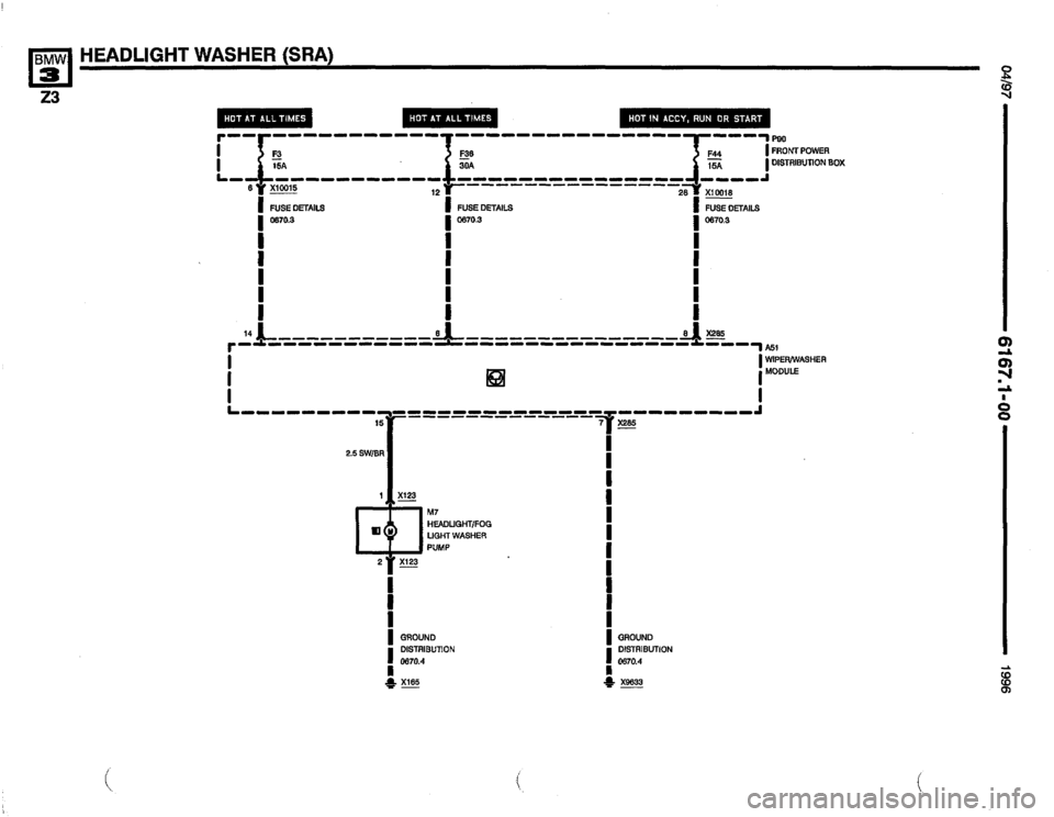 BMW Z3 ROADSTER 1996 E36 Electrical Troubleshooting Manual 