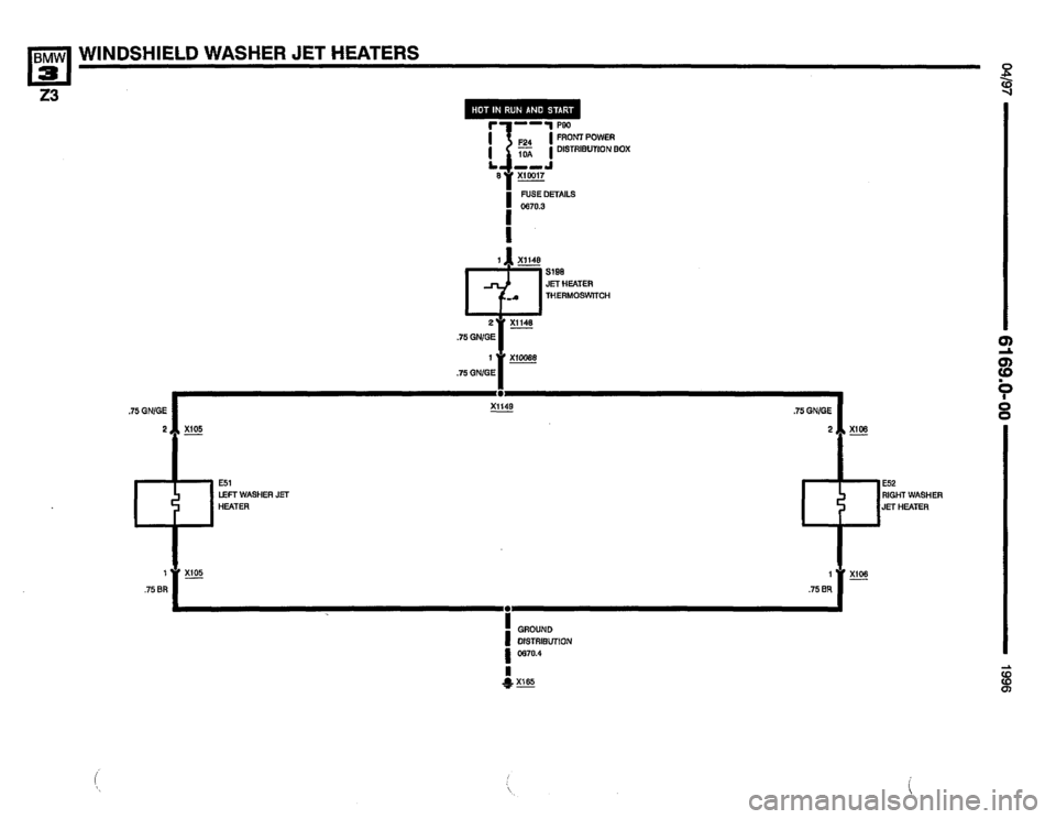 BMW Z3 ROADSTER 1996 E36 Electrical Troubleshooting Manual 