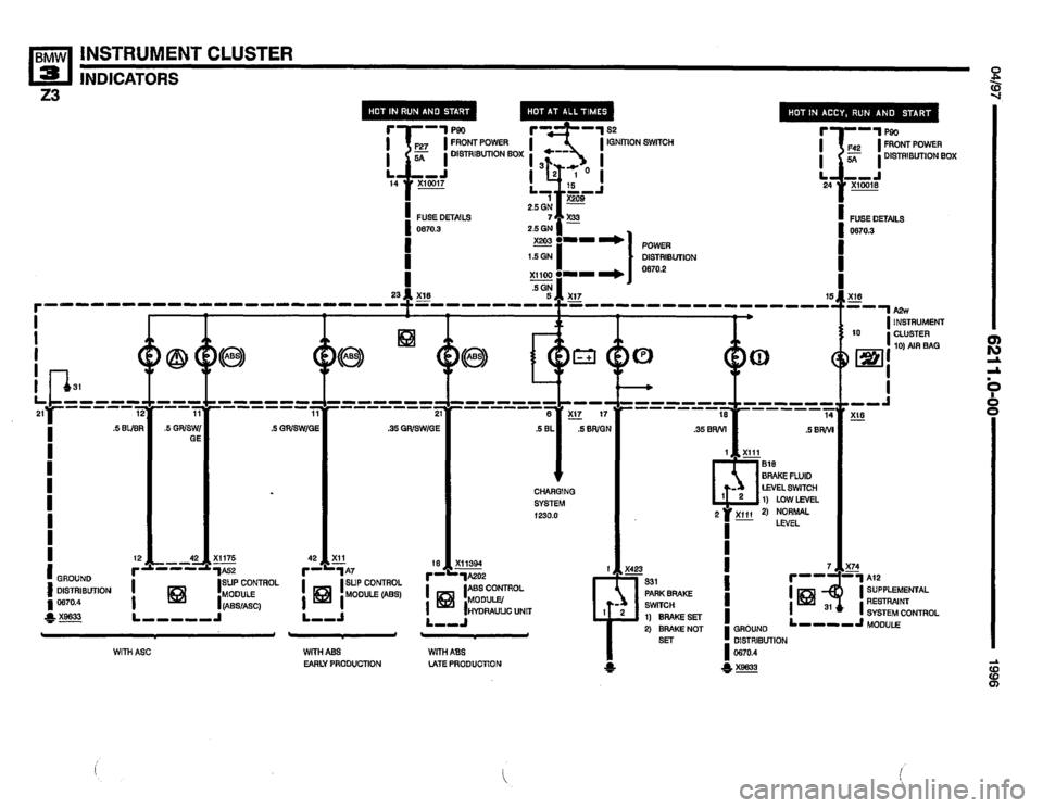 BMW Z3 ROADSTER 1996 E36 Electrical Troubleshooting Manual 