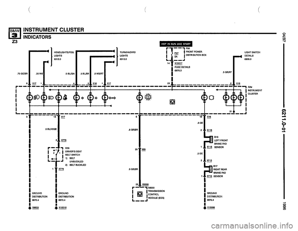 BMW Z3 ROADSTER 1996 E36 Electrical Troubleshooting Manual 