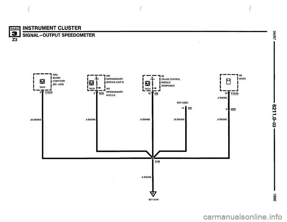 BMW Z3 ROADSTER 1996 E36 Electrical Troubleshooting Manual 