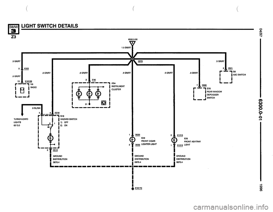 BMW Z3 ROADSTER 1996 E36 Electrical Troubleshooting Manual 