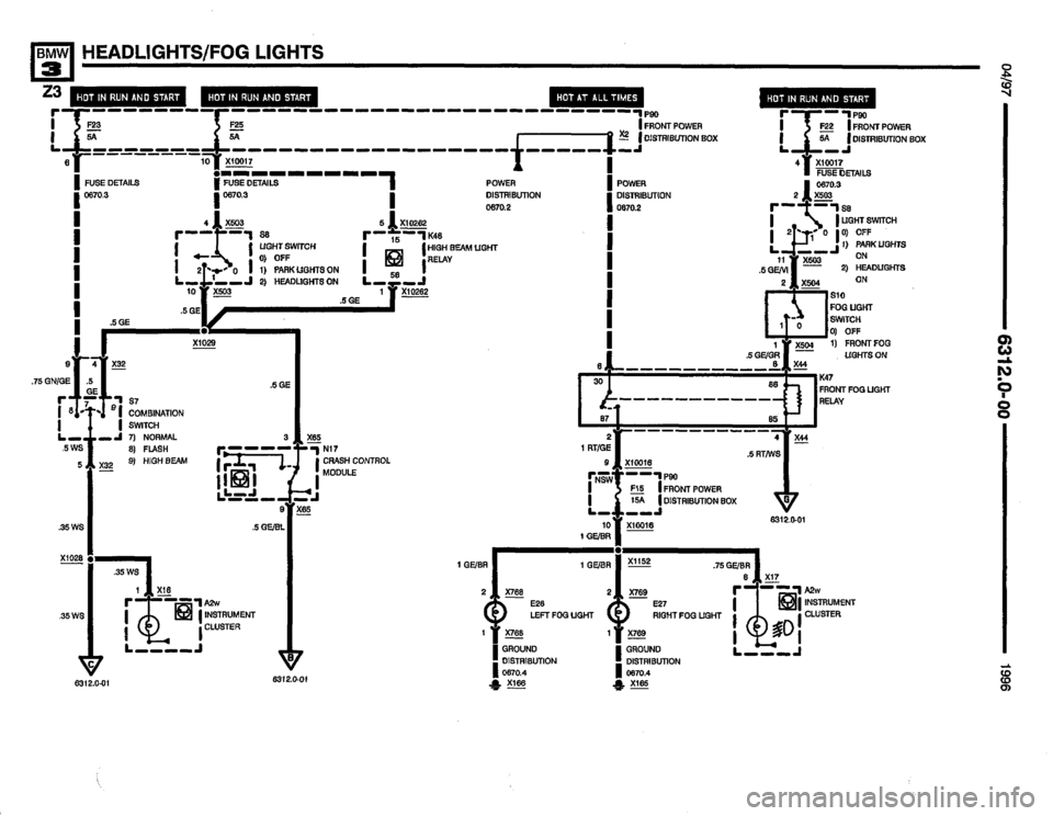 BMW Z3 ROADSTER 1996 E36 Electrical Troubleshooting Manual 