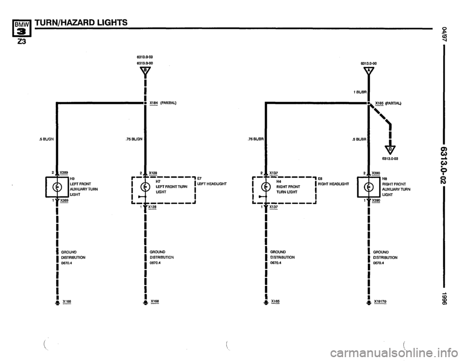 BMW Z3 ROADSTER 1996 E36 Electrical Troubleshooting Manual 
