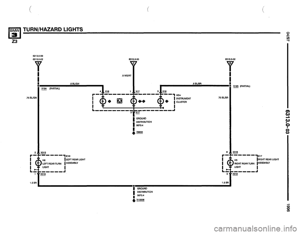 BMW Z3 ROADSTER 1996 E36 Electrical Troubleshooting Manual 