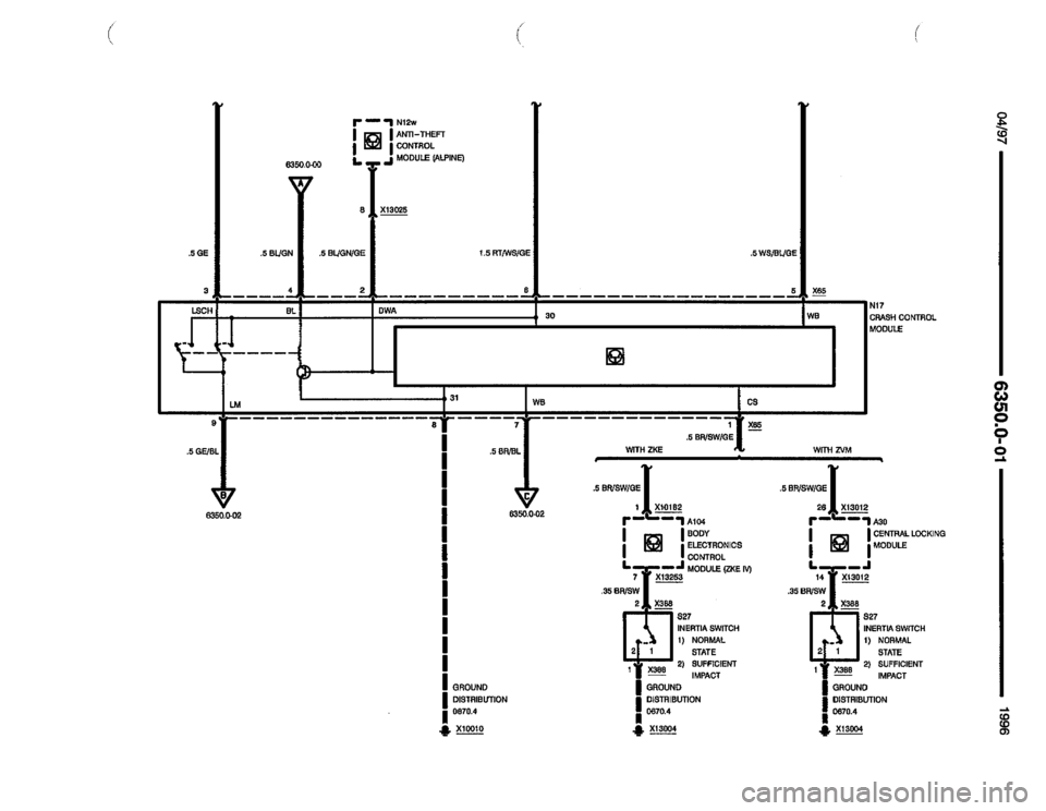 BMW Z3 ROADSTER 1996 E36 Electrical Troubleshooting Manual 