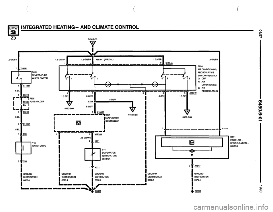 BMW Z3 ROADSTER 1996 E36 Electrical Troubleshooting Manual 